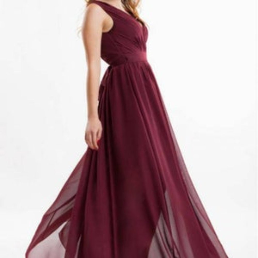 Custom Floor Length Burgundy Gown NWOT